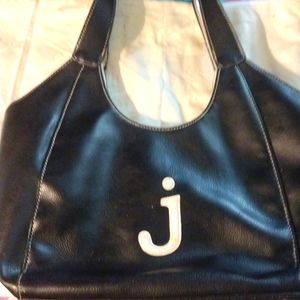 "J" Black and White Purse